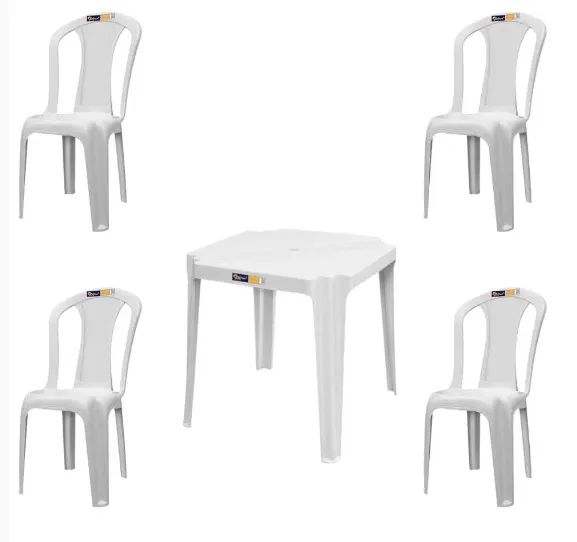 Jogo de Mesa com 4 Cadeiras BISTRÔ Branco