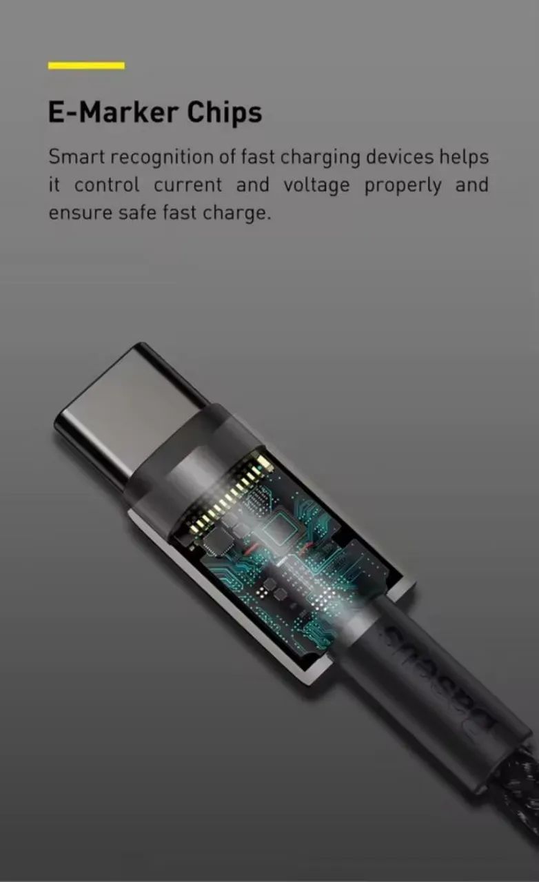 Cabo USB-C Baseus PD3.1 (1m) - Foto 3
