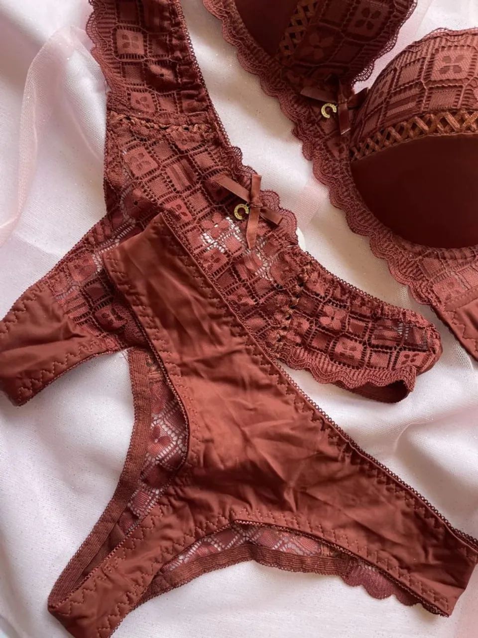 Conjunto de lingerie Elegance Brown Premium - Foto 2