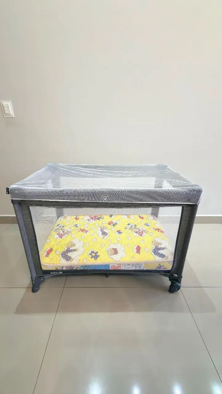 Berço Safety Mini Play com colchão 