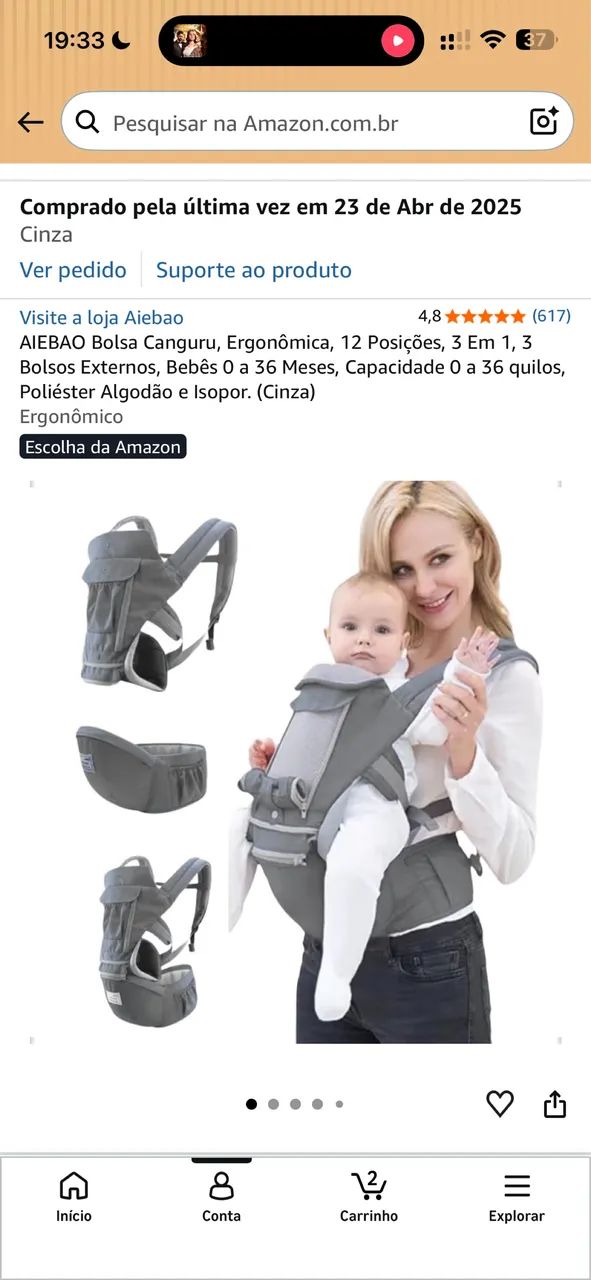 BOLSA CANGURU ERGONÔMICA 