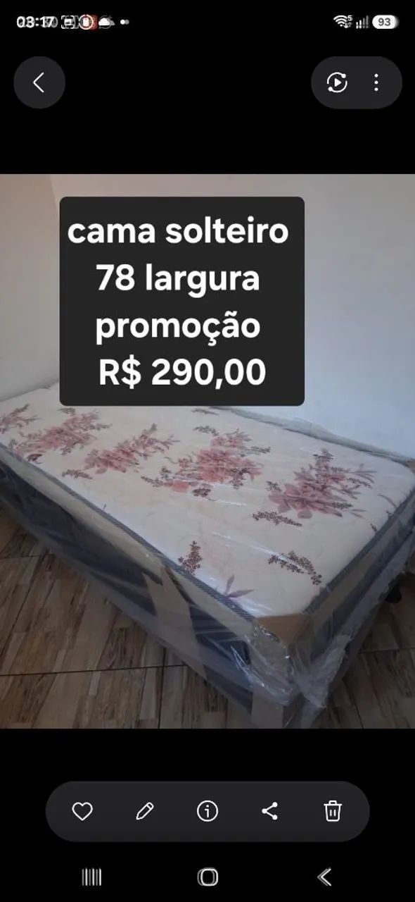 cama de solteiro 78 largura 5cm d28  - Foto 2