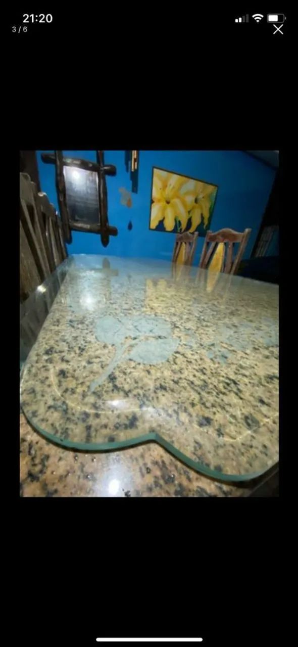 Mesa rústica, com pedra de mármore  - Foto 3