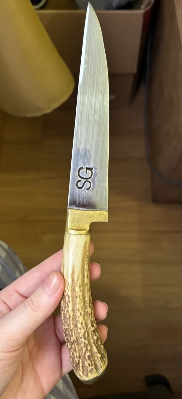 Faca Solinger SG com Cabo de Osso e Bainha de Couro