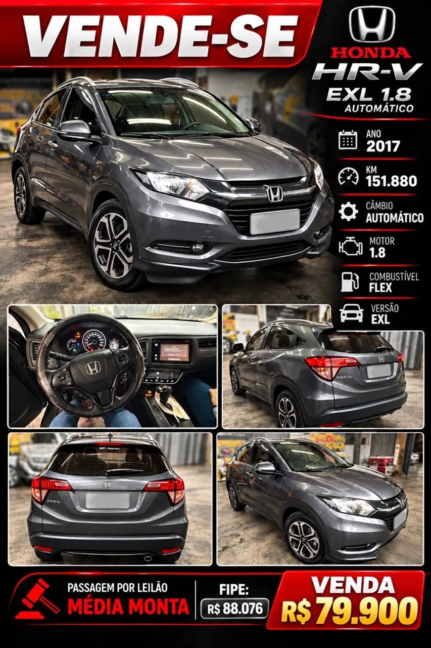 Honda Hr-V EXL 1.8 FLEXONE 16V 5P AUT. 2017
