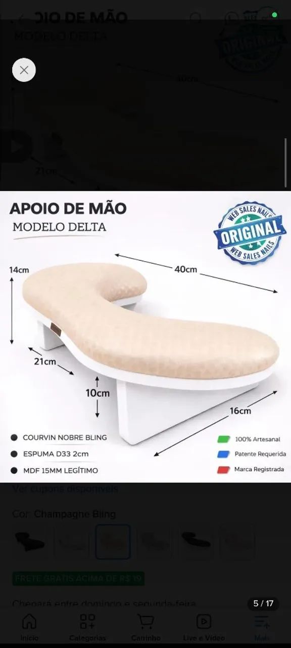 Suporte apoio de mão ergonômico 