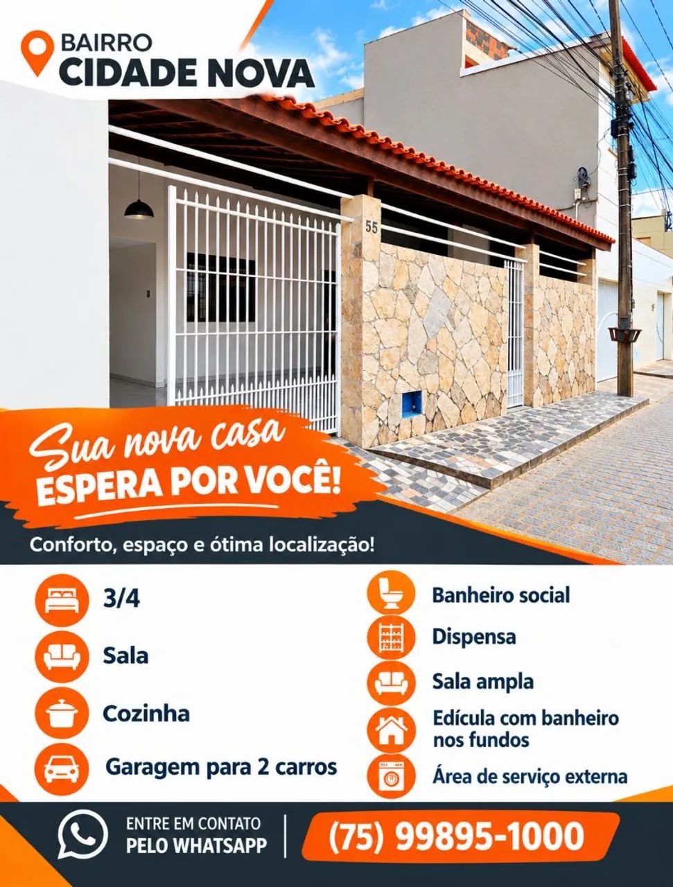 Casa 3/4 Feira de Santana 
