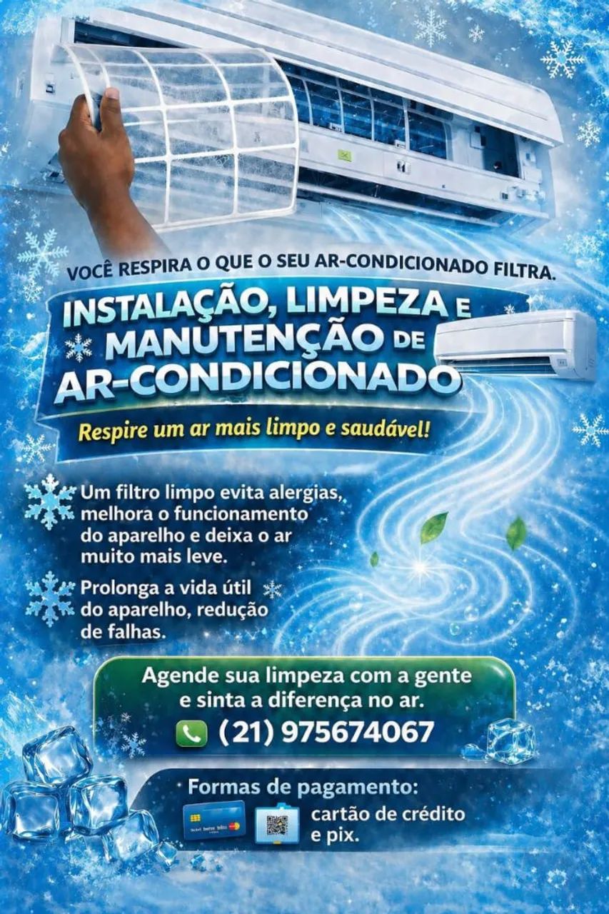 Instalação e limpeza de ar-condicionado 