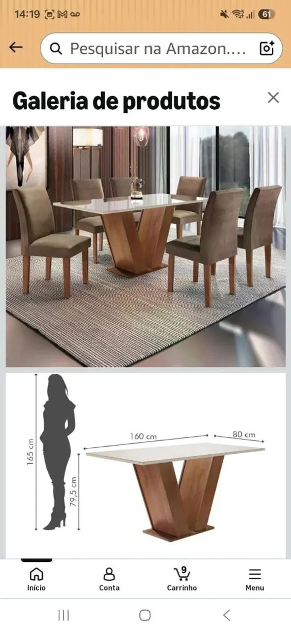 Mesa com tampo de vidro (somente a mesa) - Foto 2