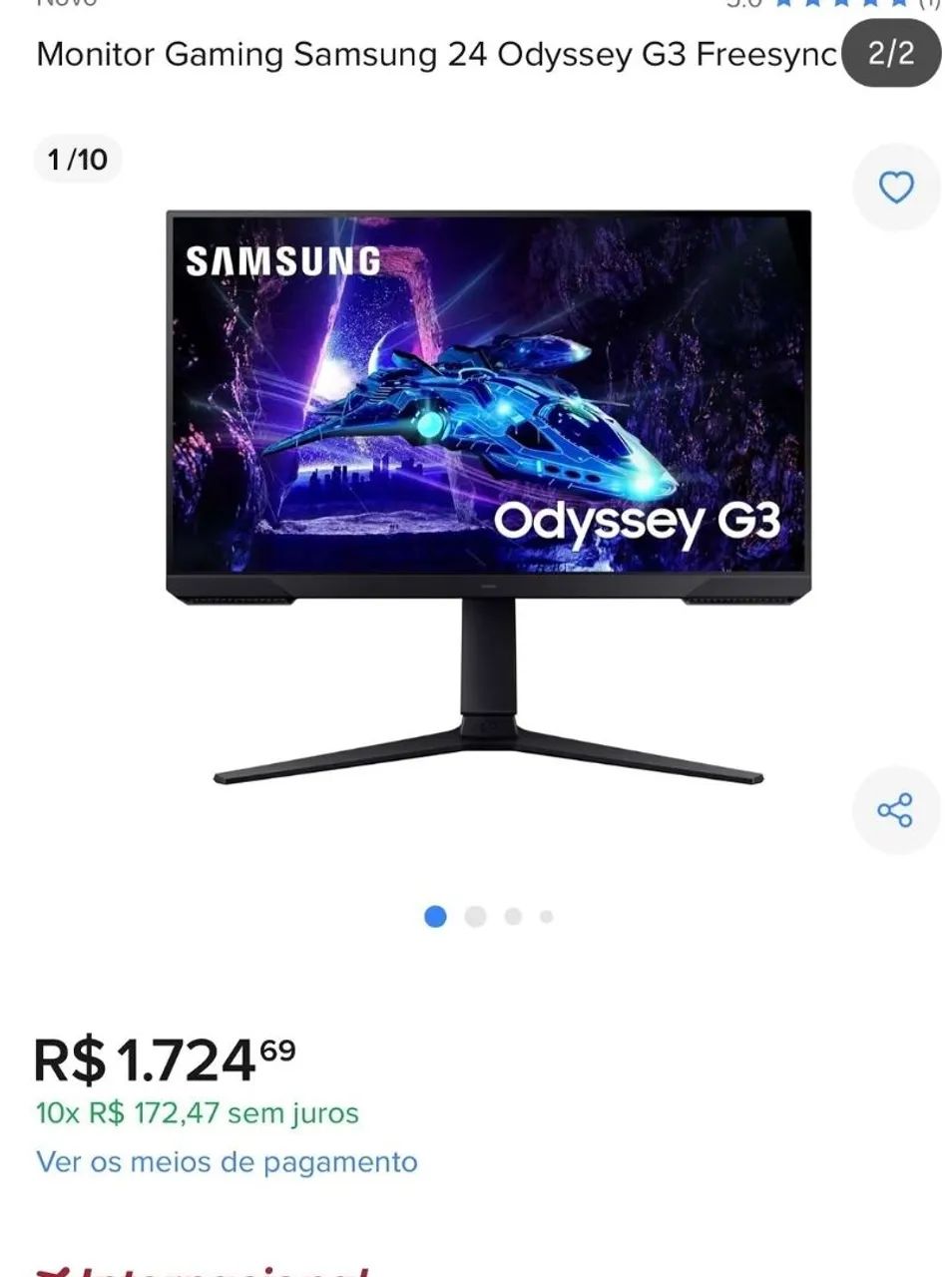 Monitor Gaming Samsung 24 Odyssey G3 Freesync - Foto 2