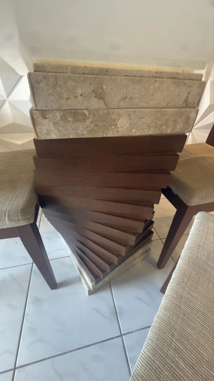 Mesa de Jantar Quadrada em MDF e Vidro Off-White - Foto 3