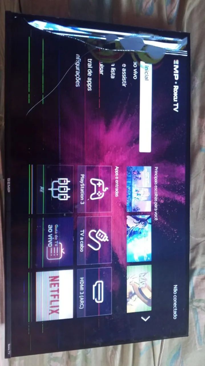Tc Roku 32 polegadas com tela trincada 