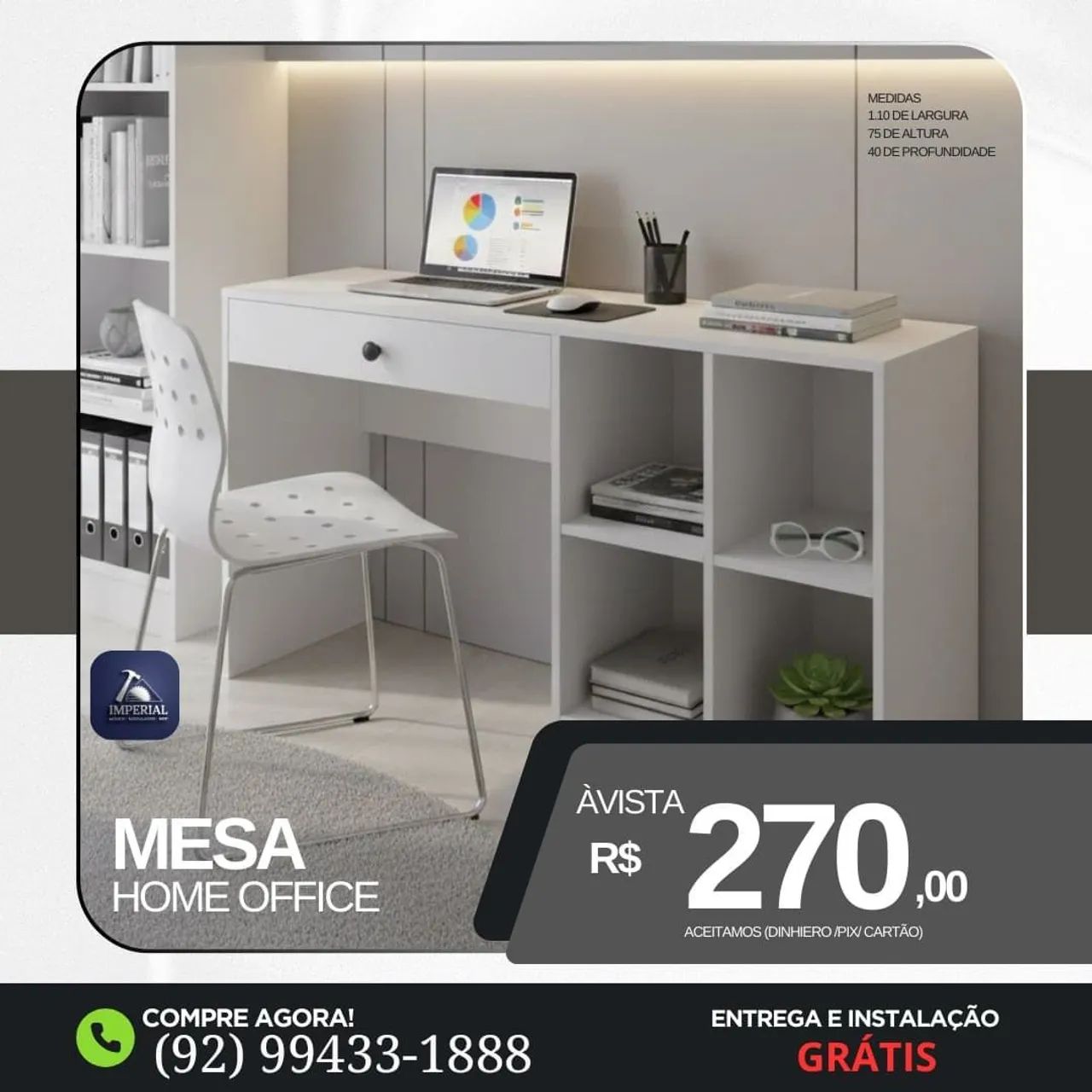 Mesa de estudo 100% MDF  - Foto 4