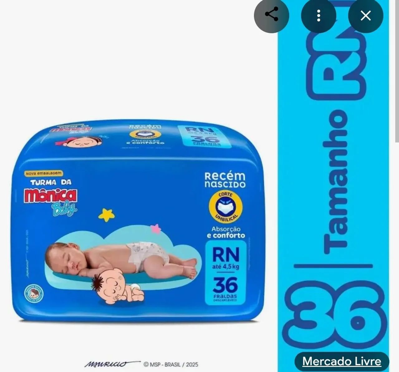 Fralda RN turma da Monica