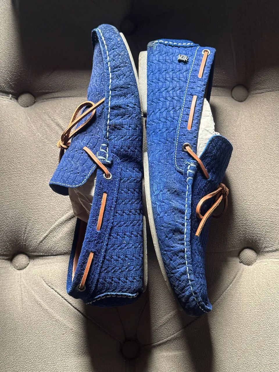 Mocassim Masculino Azul em Camurça HS