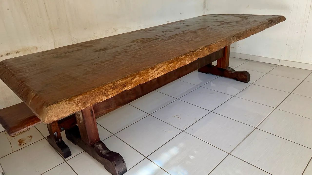 Vendo mesa rústica para área de lazer - Foto 2