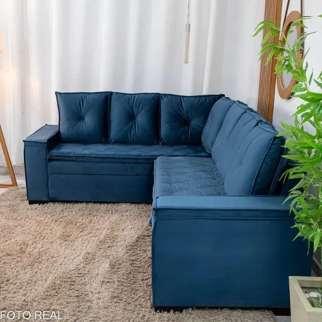 Sofá de Canto Alemanha c/ Puff  Novo! Pronta Entrega! - Foto 3
