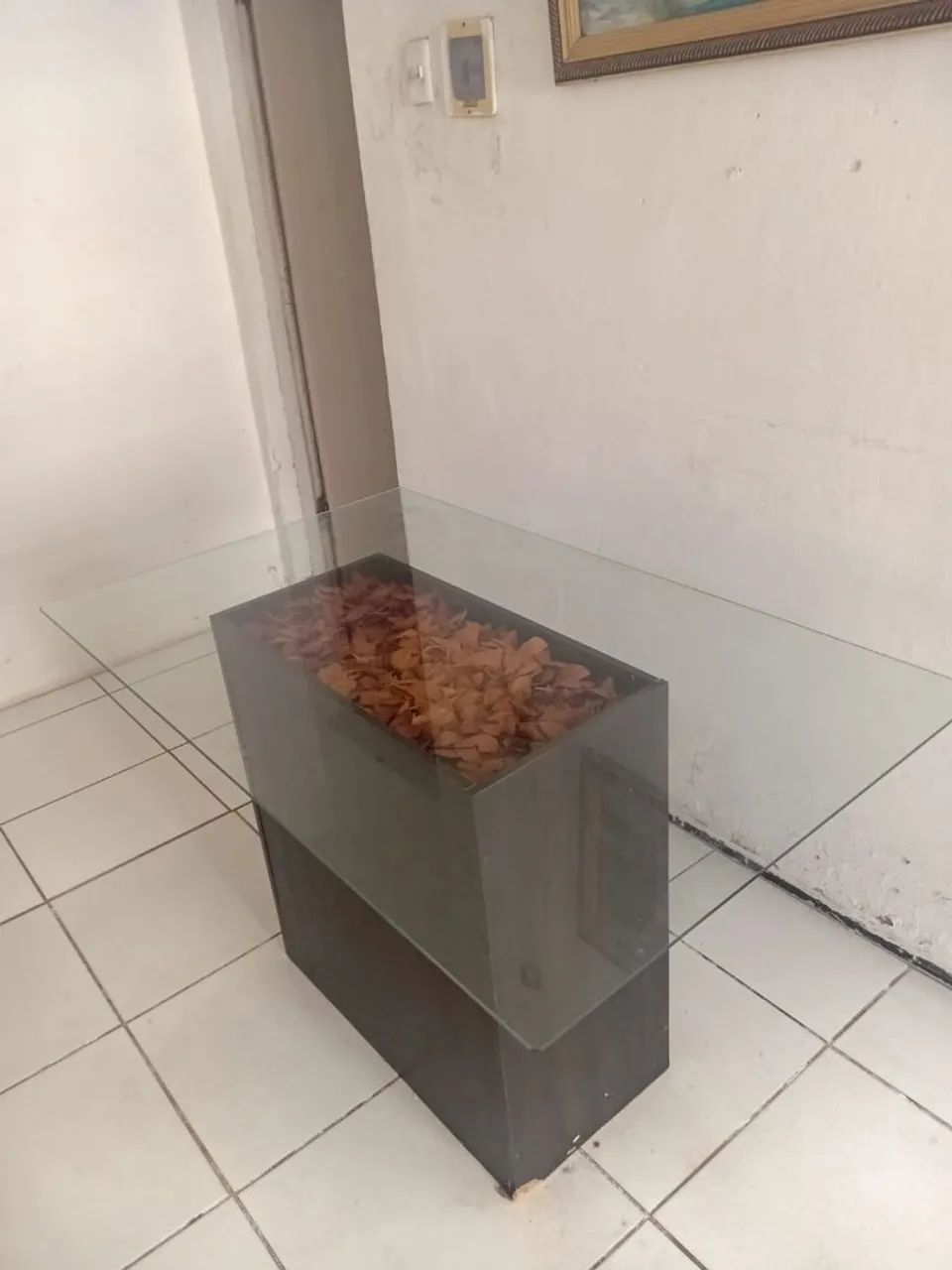 Mesa de Vidro de 1,30m. Com base de madeira  - Foto 2