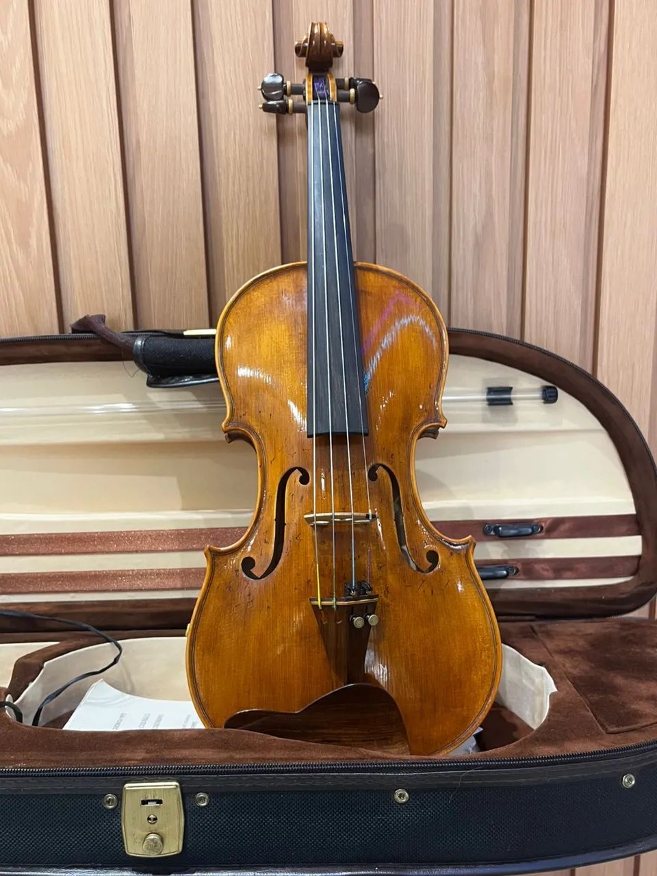 Violino 4/4 Vinicius Fachinetti 2023 Artesanal Etiqueta Manuscrita - Foto 3