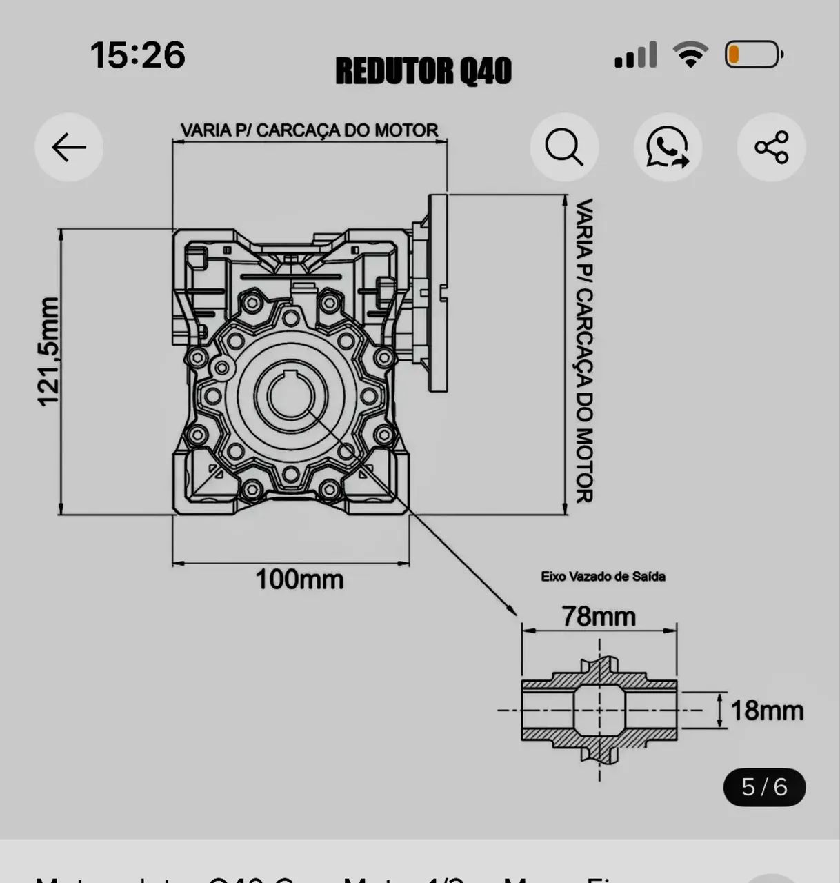 Motor redutor Q40 - Foto 4
