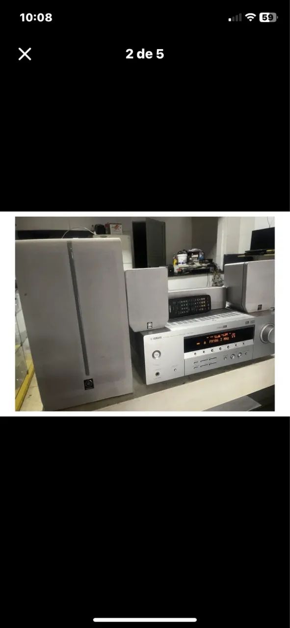 Receiver Yamaha HTR 5930 controle  sub e caixas  - Foto 2