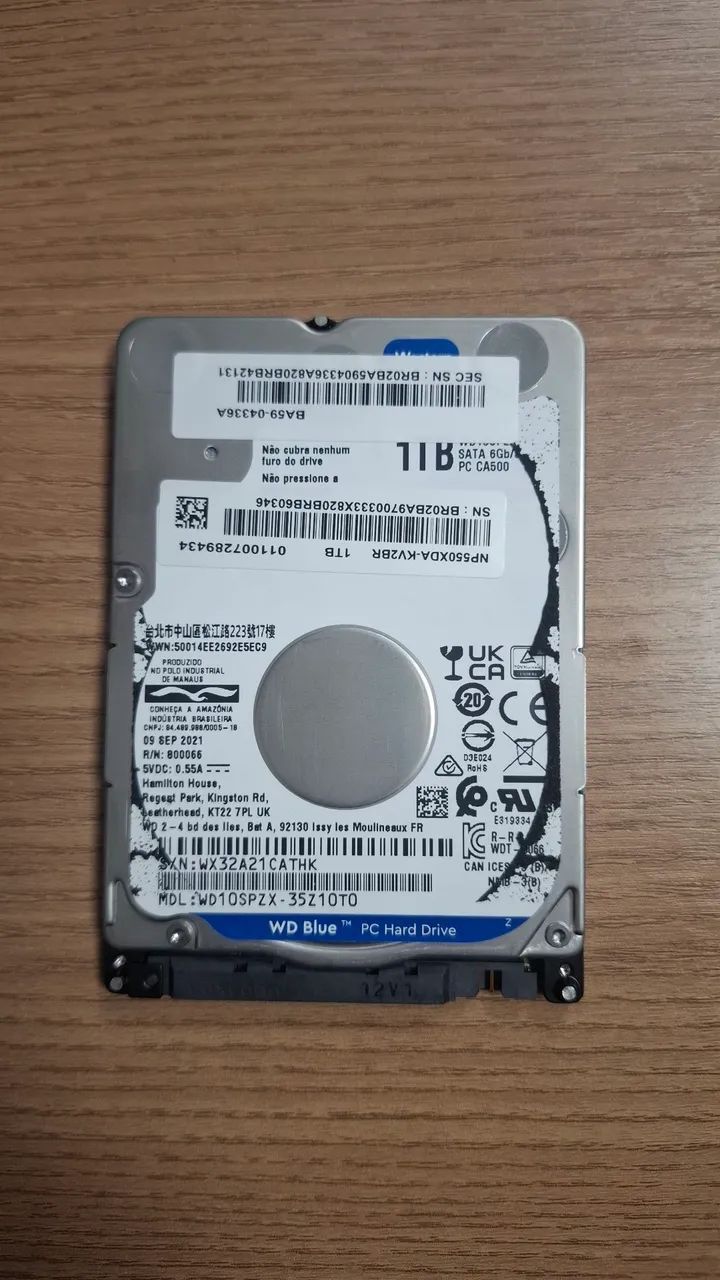 HD 1TB WD Blue Notebook