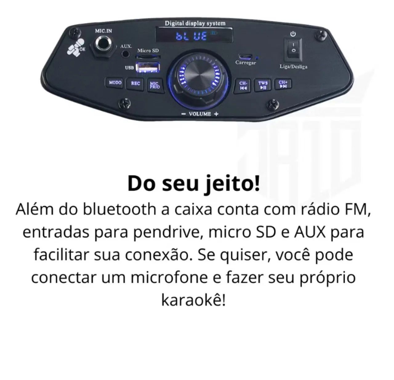 Caixa de Som Portátil Hype 250w Bluetooth Aquário HP250 Woofer 8 Bivolt com Alça - Foto 3