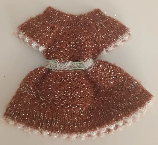 Roupa Para Boneca - Vestido Marrom (Antigo) - Foto 2