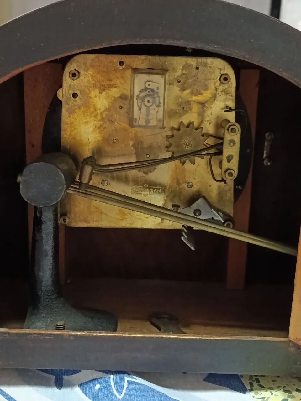 relógio de mesa antigo Schattan Bim Bam  - Foto 2