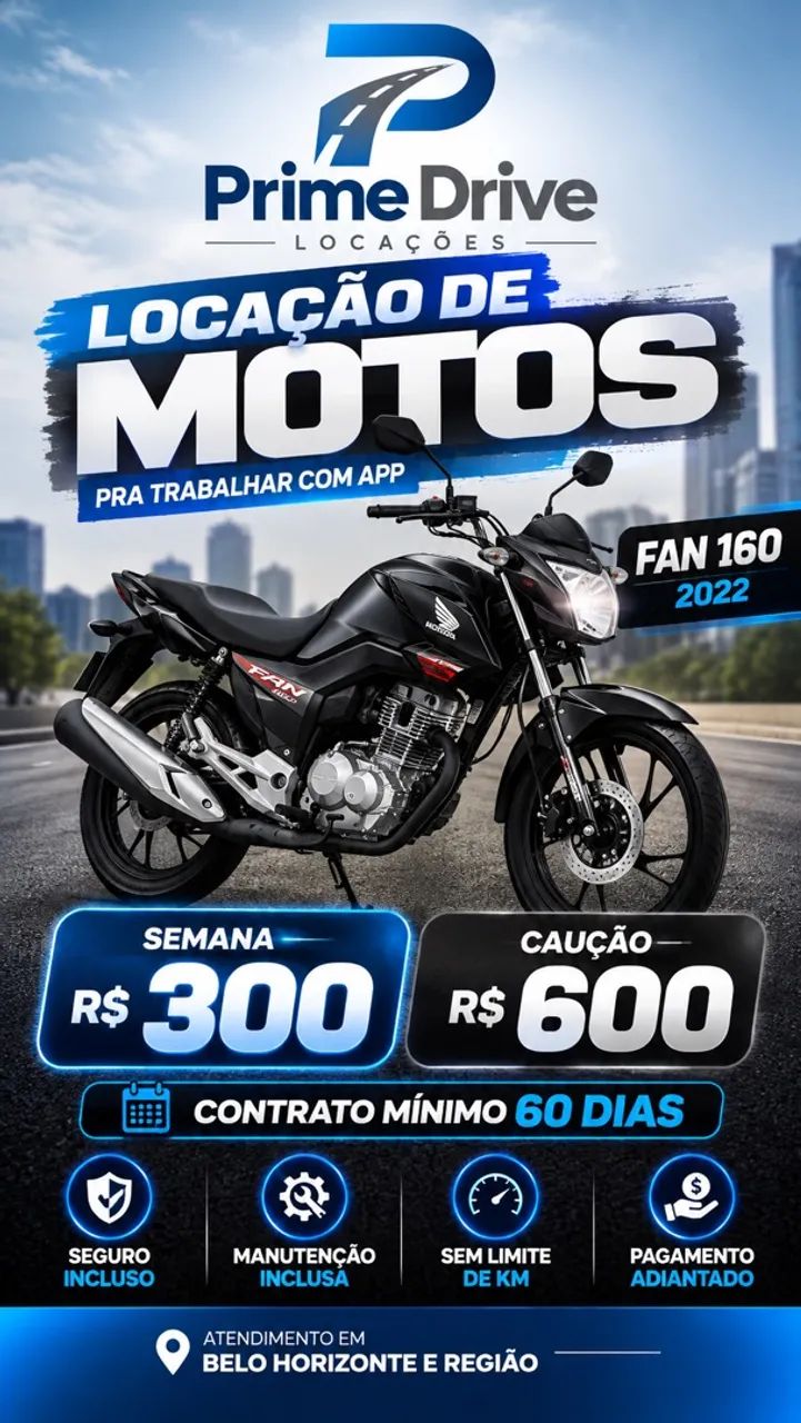 Aluguel das motos 