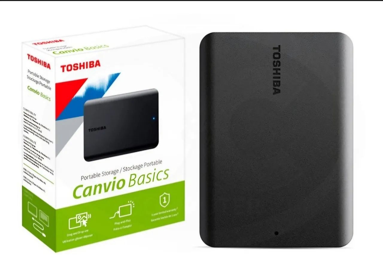 HD Externo Toshiba 2TB Canvio Basics Preto