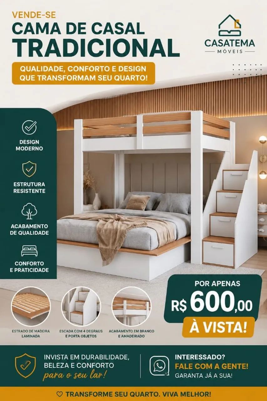 Base cama de casal novo  - Foto 2