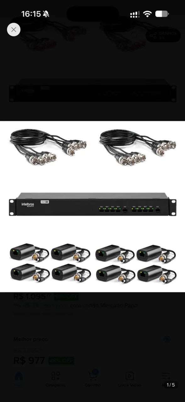 Power Balun Intelbras 8 Canais Vb 1008 Wp Com Alimentação