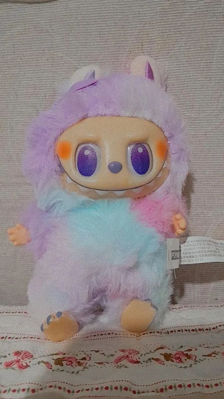 Labubu chaveiro de pelúcia grande lilás 