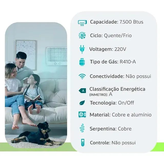 Ar Condicionado NOVO 110v 7500 BTU + Frete + Garantia - Foto 2