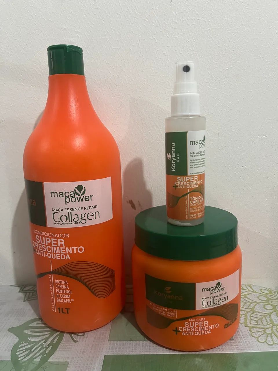 KIT SUPER CRESCIMENTO+ANTI-QUEDA CONDICIONADOR ,MÁSCARA E TÔNICO
