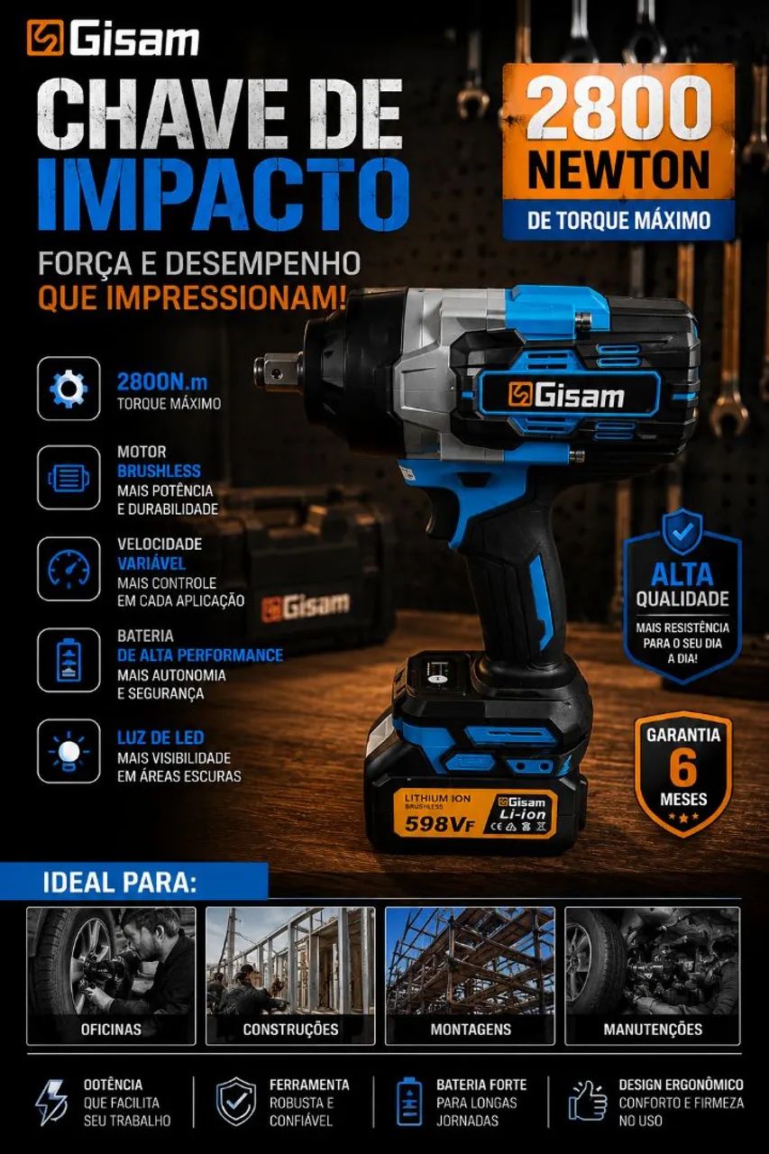 Chave de impacto Gisam 2.800 N.M