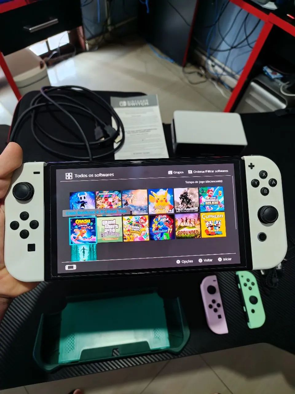 Nintendo switch oled desbloqueado + acessórios  - Foto 2