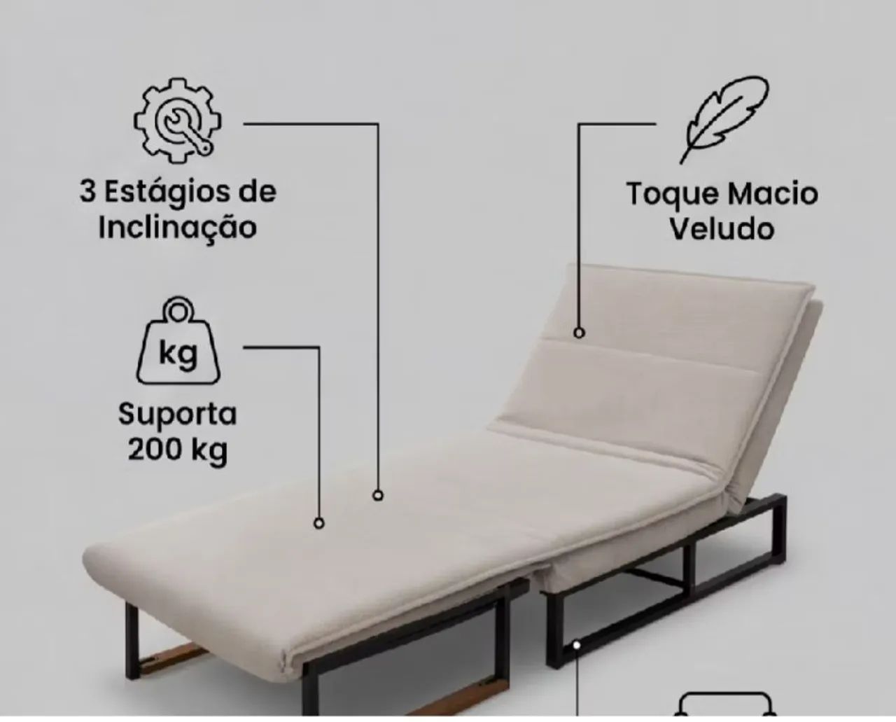 Poltrona Do Papai Reclinável Retrátil Versátil Macia Moderna  - Foto 4