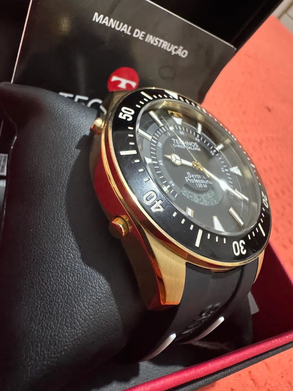 Relógio Technos Skydiver WT2050AH-2P Dourado Anadigi Resistente Água 150m - Foto 3