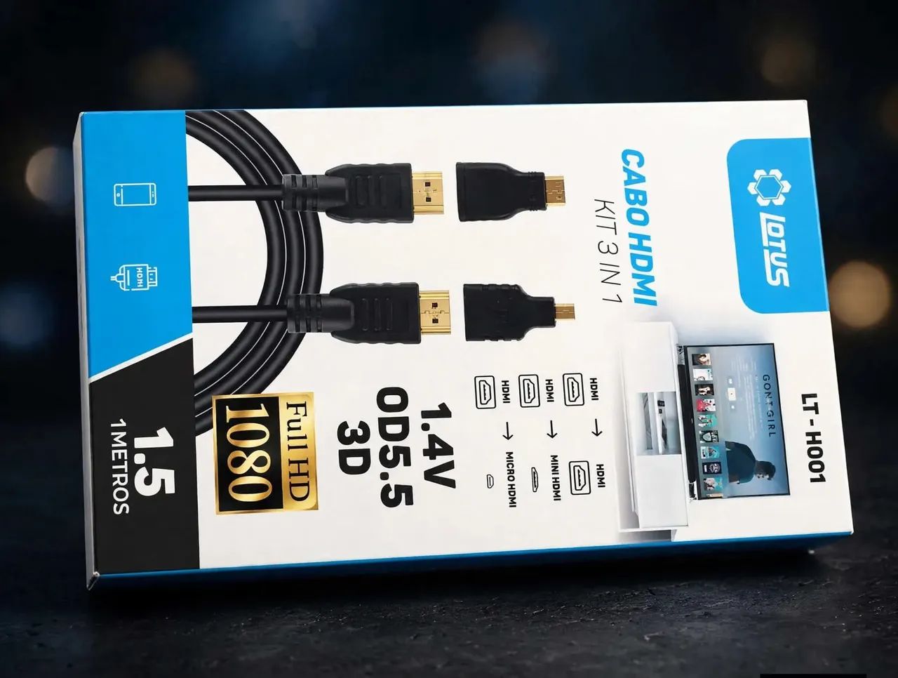 Kit HDMI, com todos modelos de HDMi, Micro HDMI e Mini HDMI - Foto 2