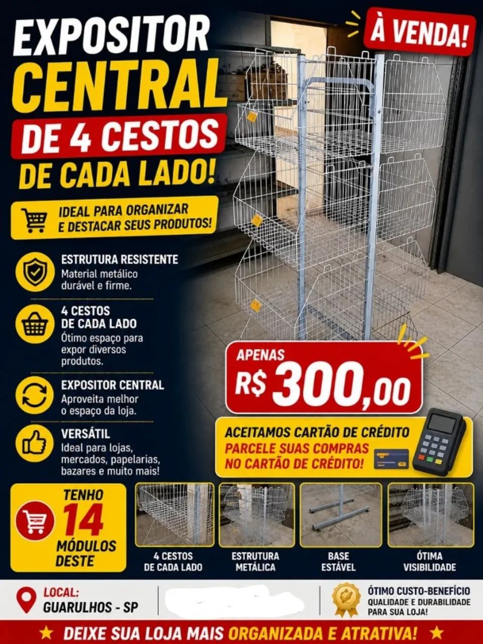 Cesto expositor duplo central