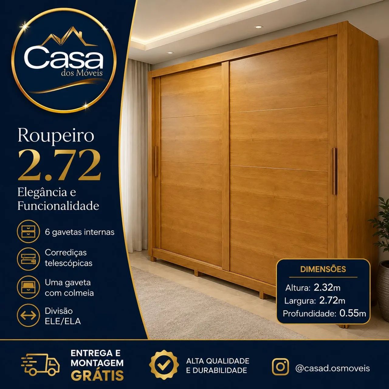 Guarda roupa 2.72m 