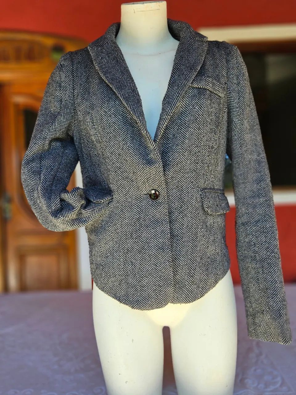 Blazer kelf espinha de peixe cinza M - Foto 4