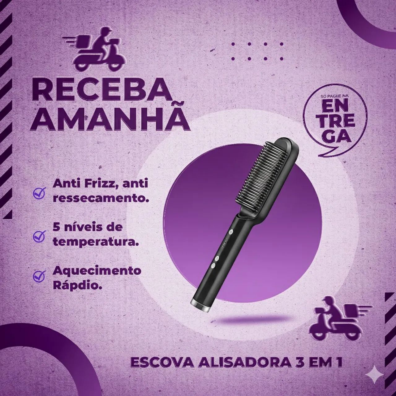 Escova alisadora 3 em 1 - Foto 5