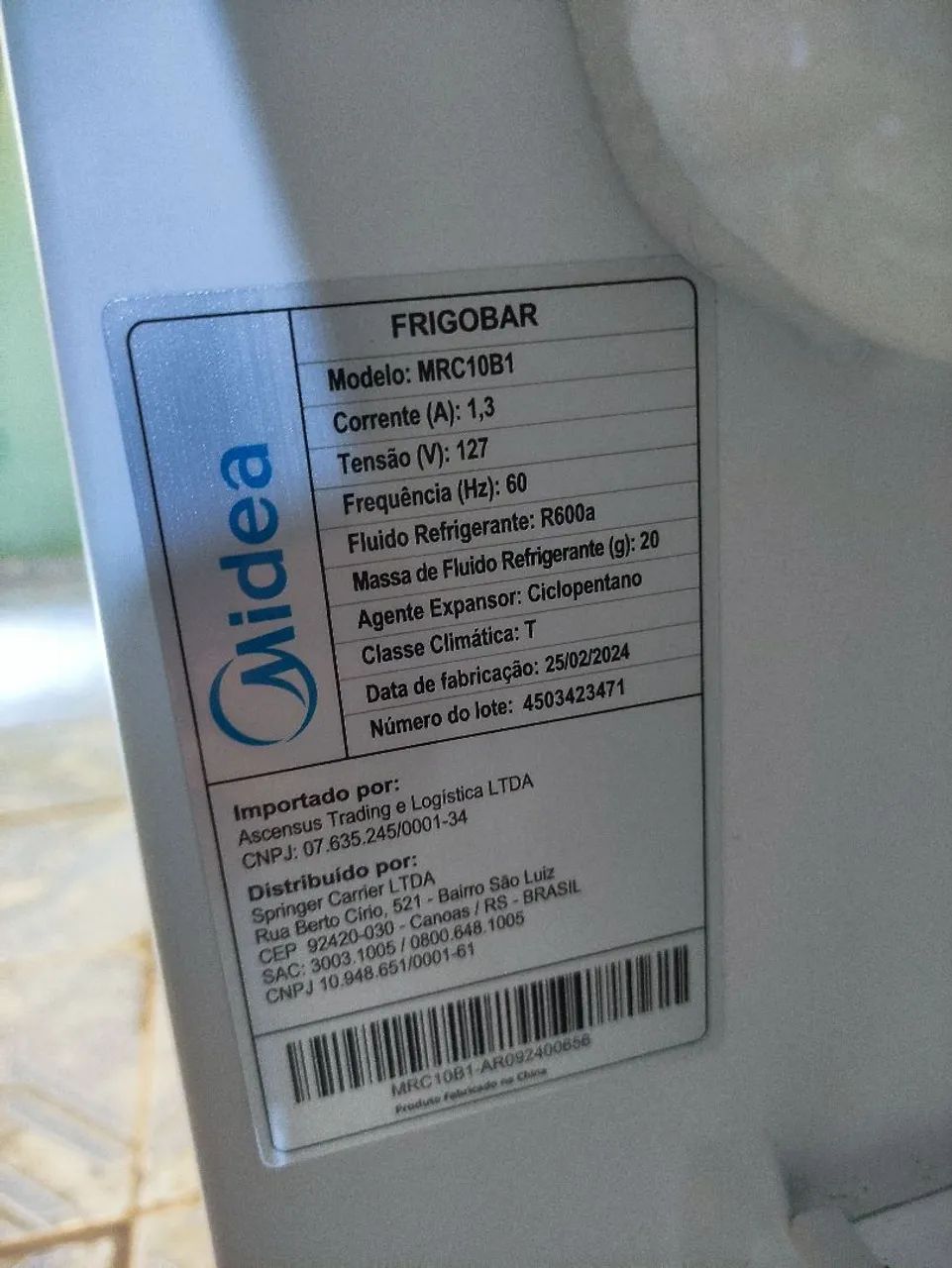 Frigobar Midea 93 Litros Branco (modelo MRC10B1) - Foto 3