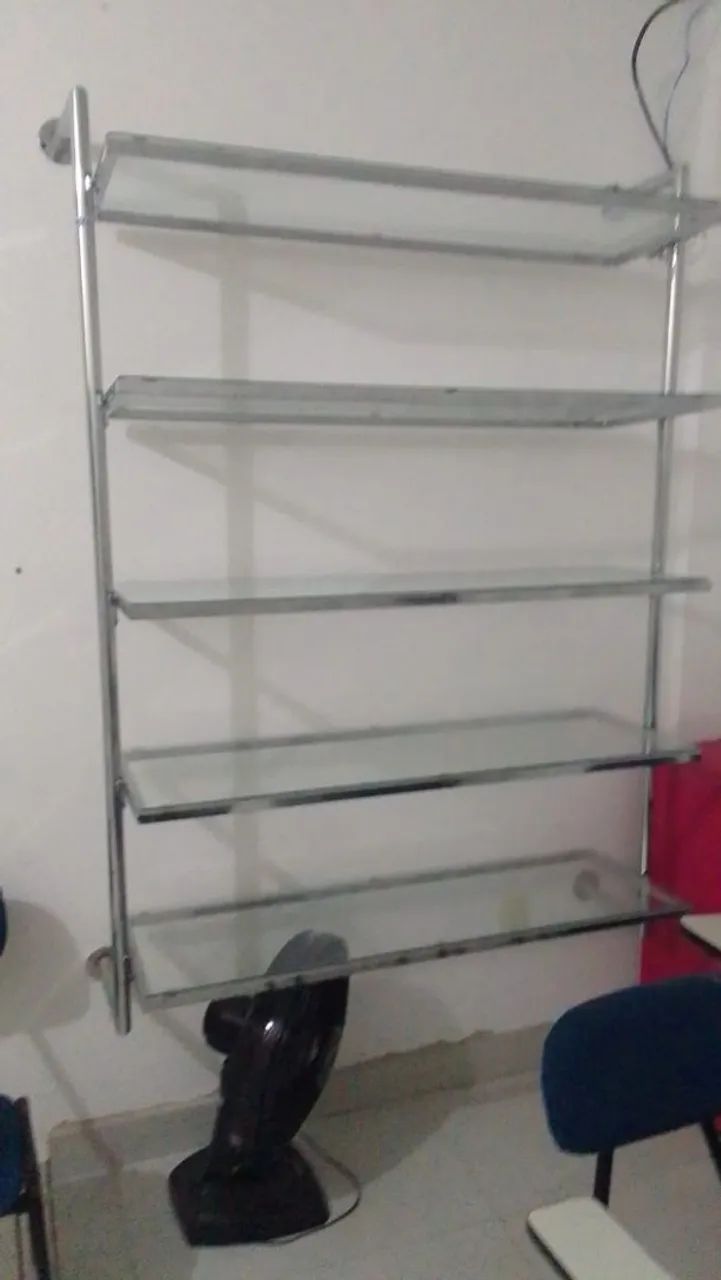 Estante de vidro com inox cromado - Foto 2