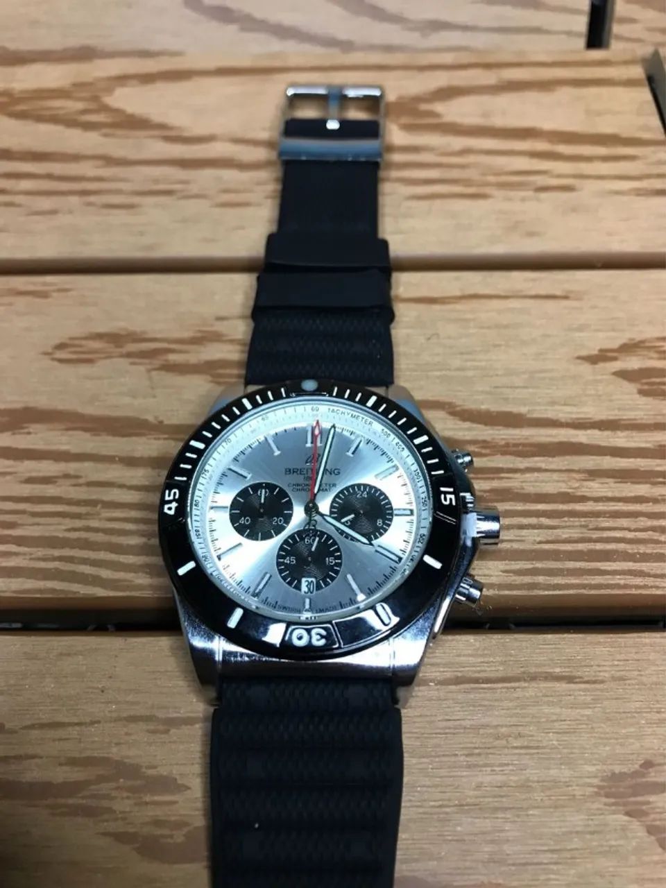 relógio breitling chronometre preto - Foto 5