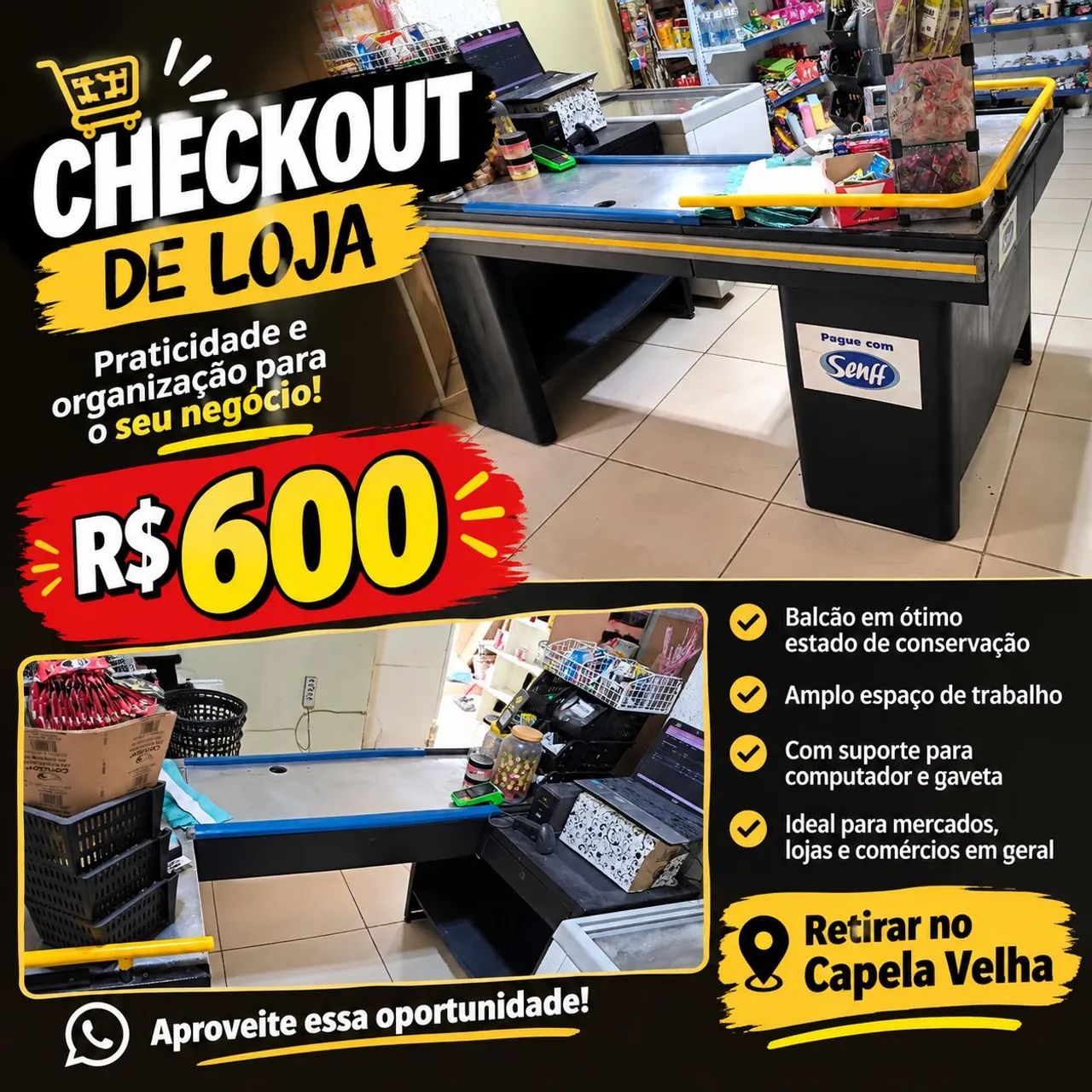 Balcão checkout de mercado 