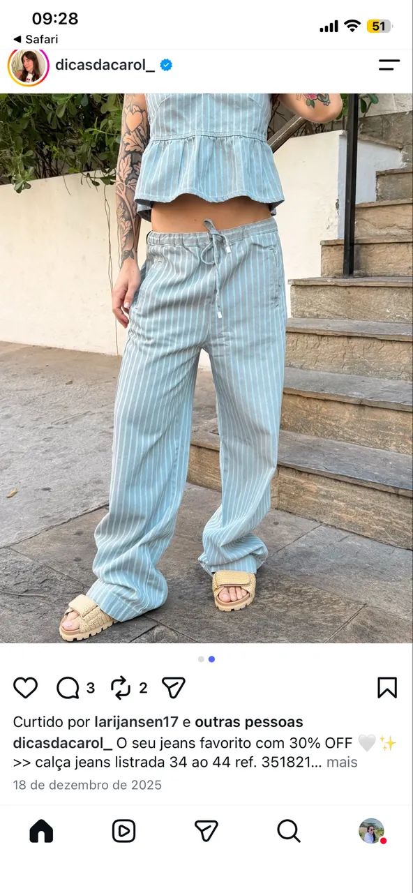 Calça jeans listrada FARM  - Foto 3